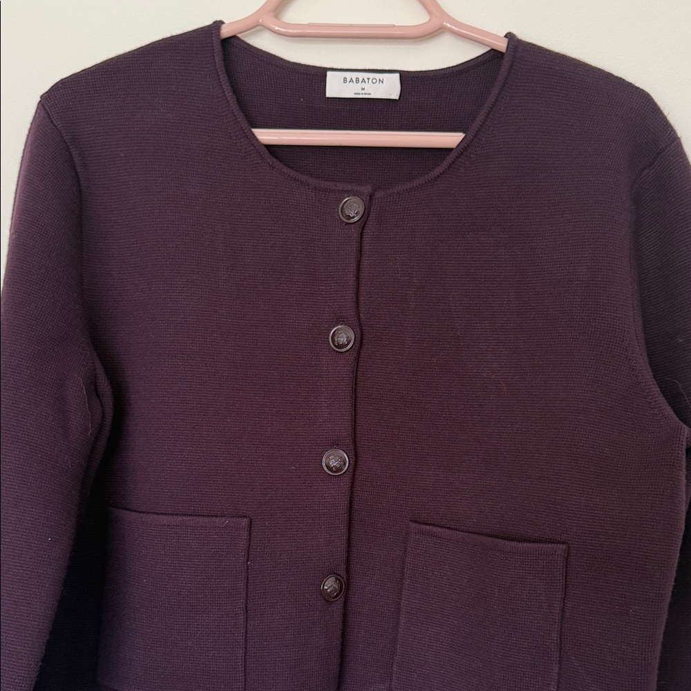 Babaton Deep Purple Cardigan Sweater